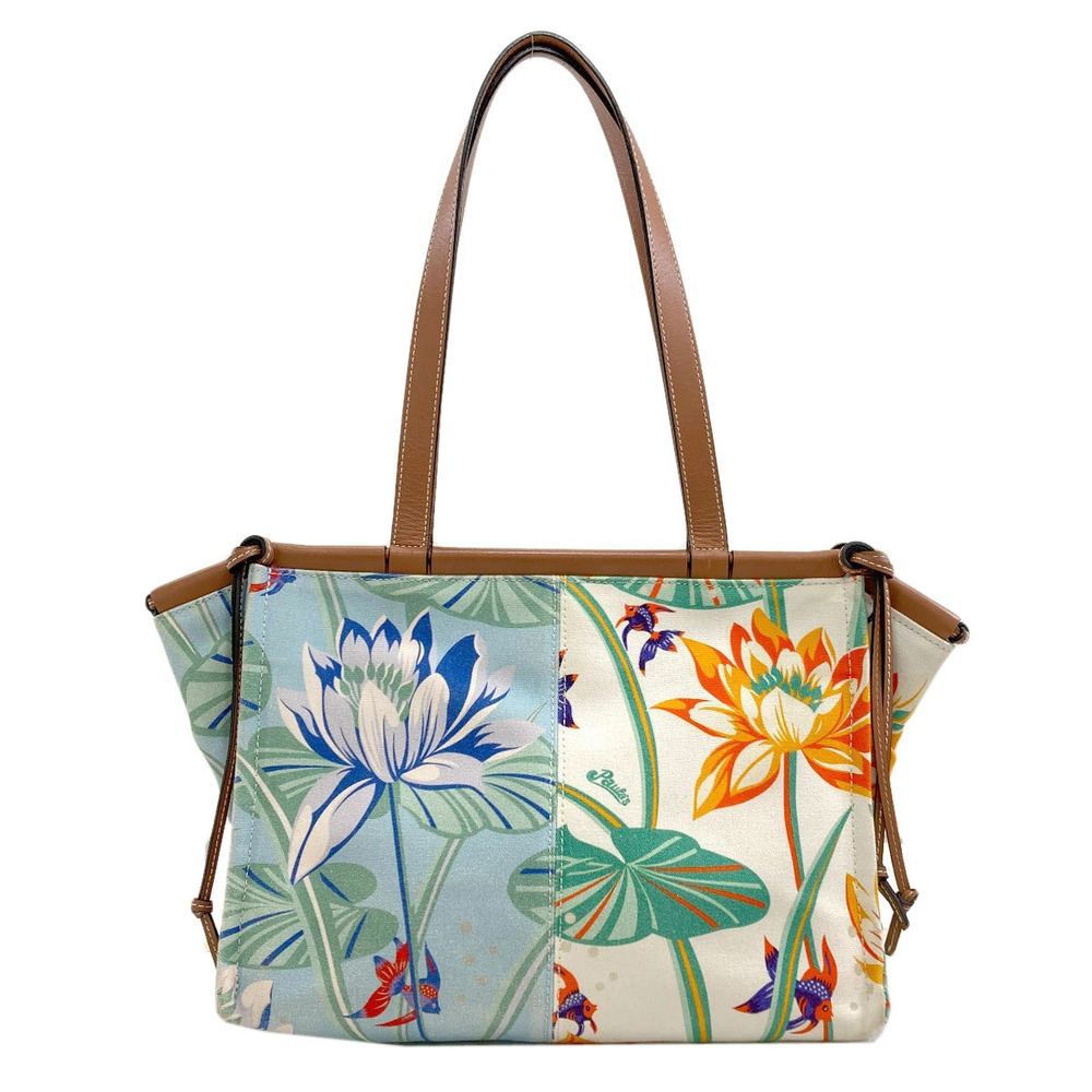 Loewe Tote Canvas Cushion Ibiza Paulas Bag Leather Black